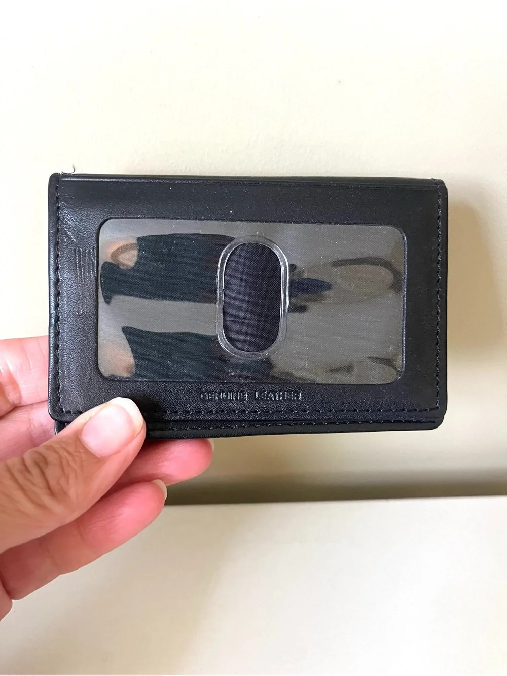 Boston Leather Goods Black Leather Bifold Card Case
